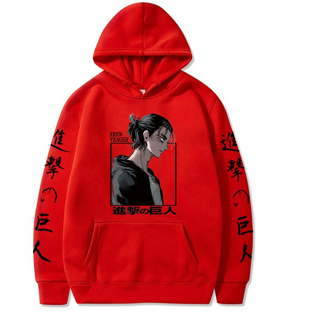 Hoodie Shingeki no Kyojin Eren Jäger red
