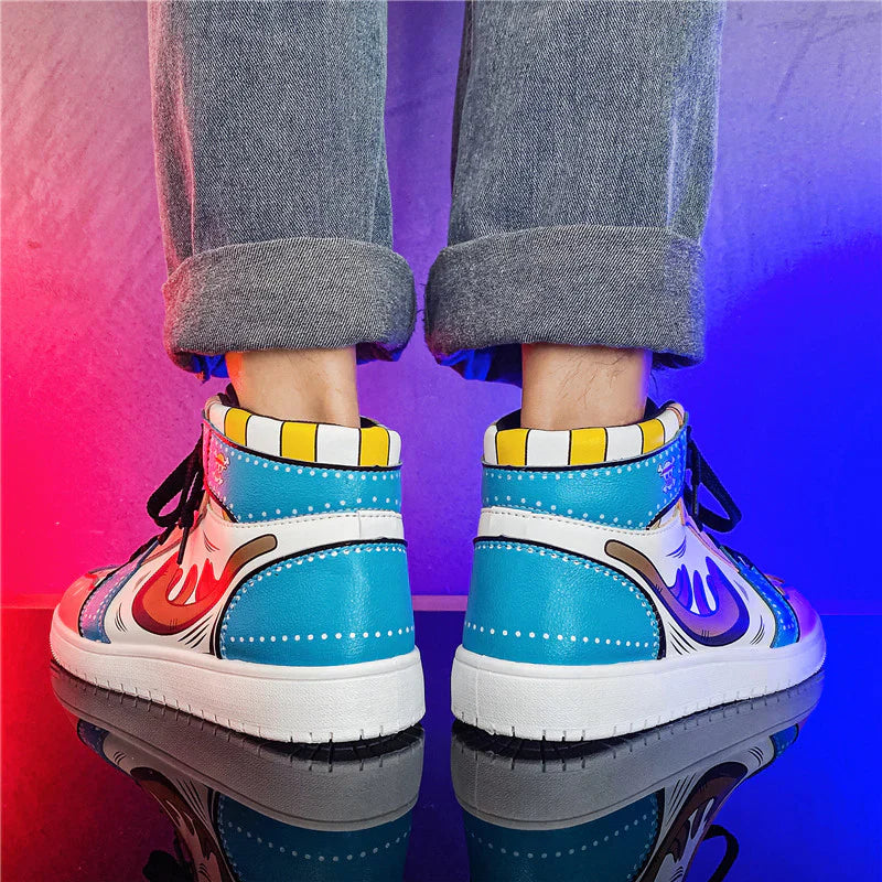 One Piece Chopper Blue High Sneakers