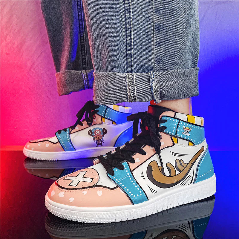 One Piece Chopper Blue High Sneakers