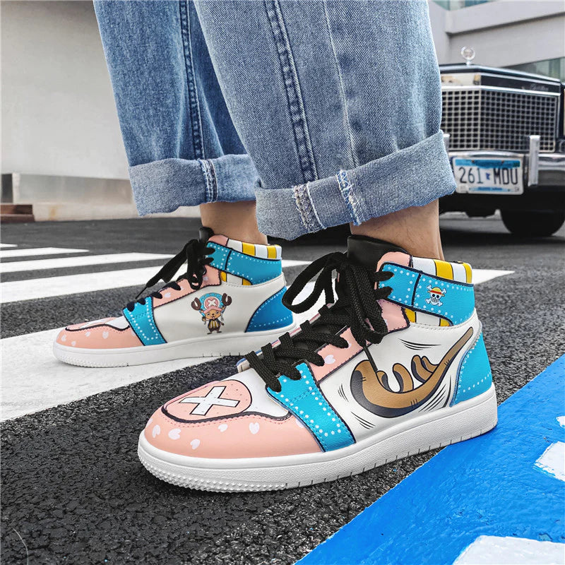 One Piece Chopper Blue High Sneakers