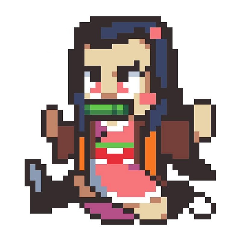 Demon Slayer Pixels Nezuko Kamado Stickers