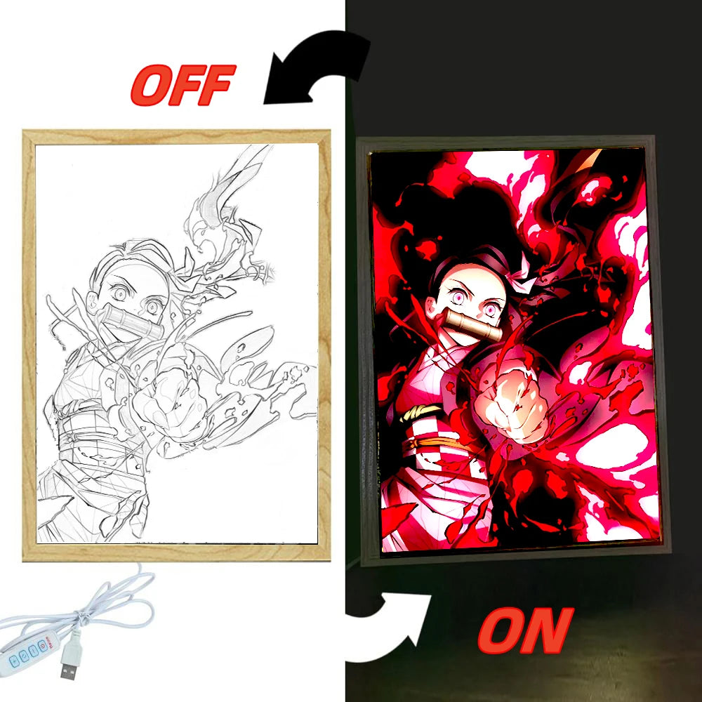 Demon Slayer Cadre photo lumineux LED
