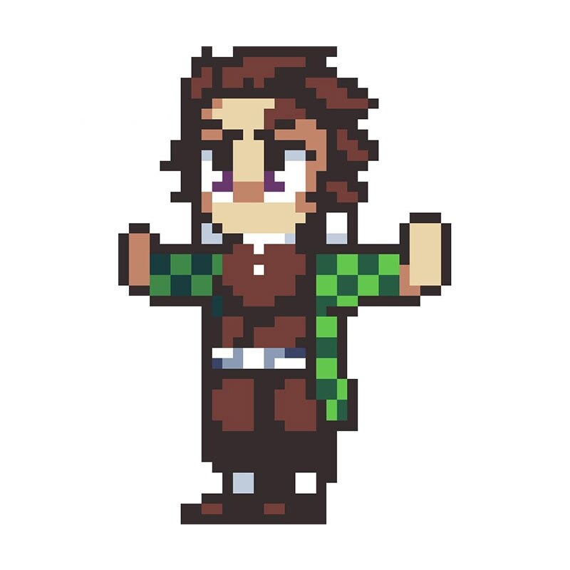 Demon Slayer Pixels Tanjiro Kamado Stickers