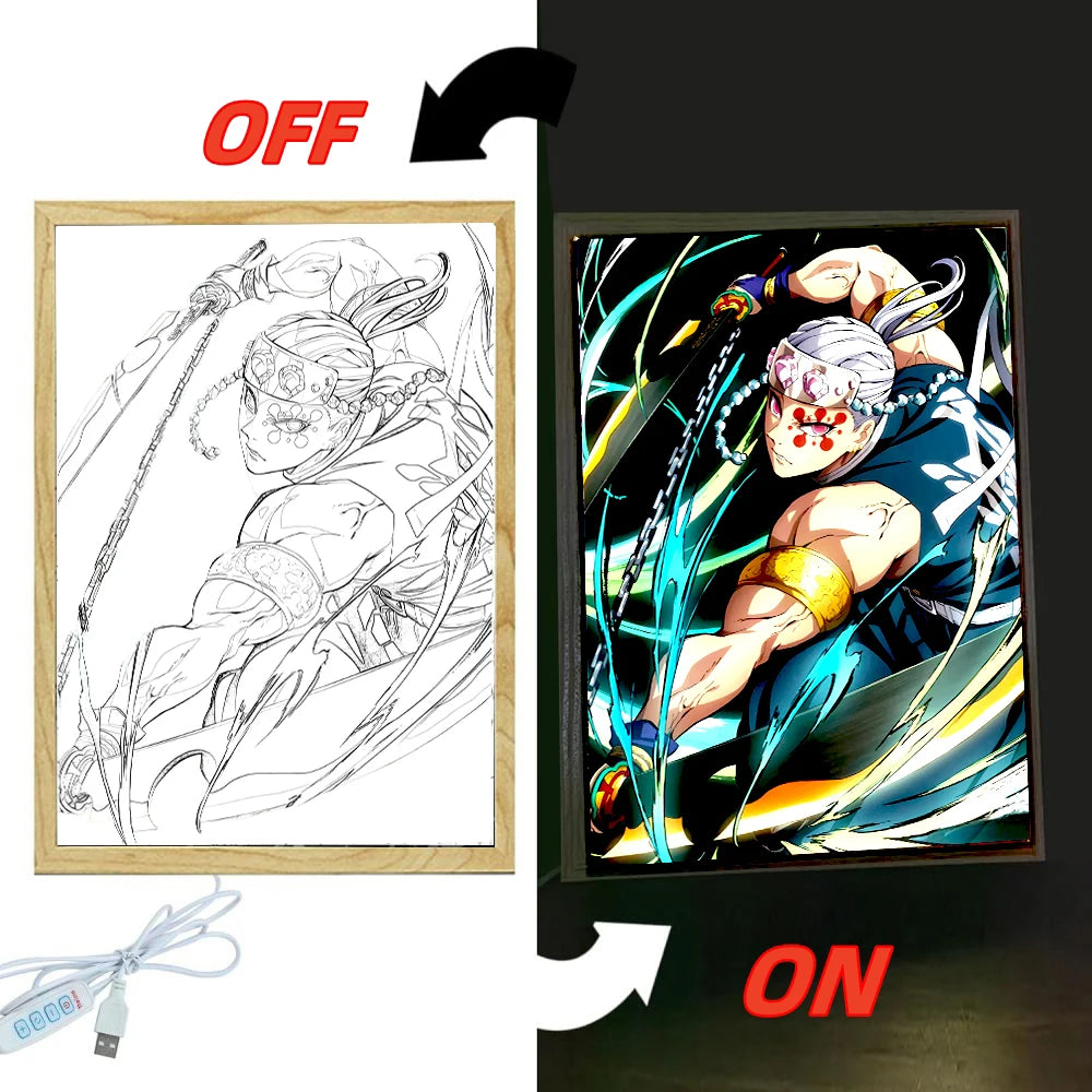 Demon Slayer Cadre photo lumineux LED