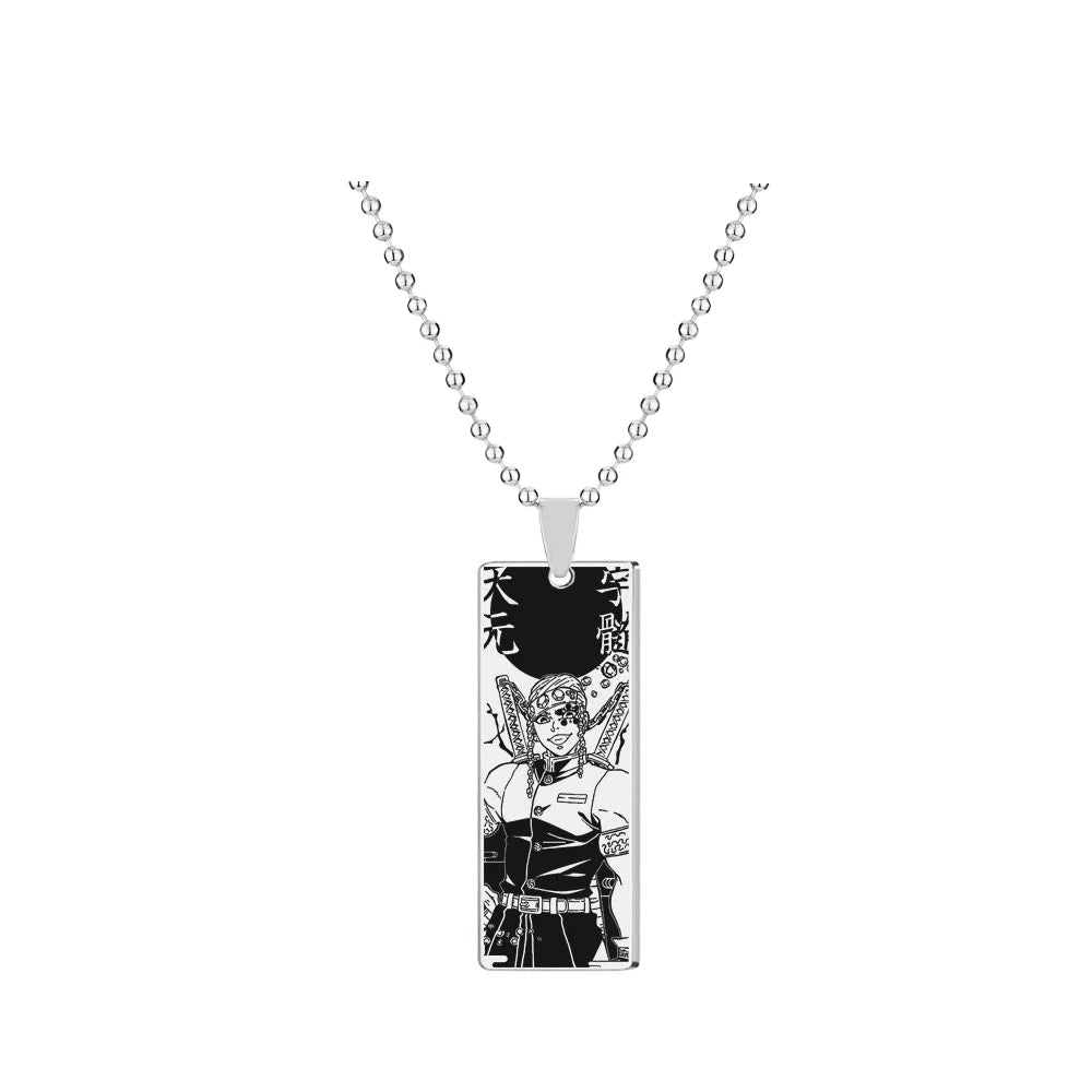 Demon Slayer Collier pendentif en acier inoxydable