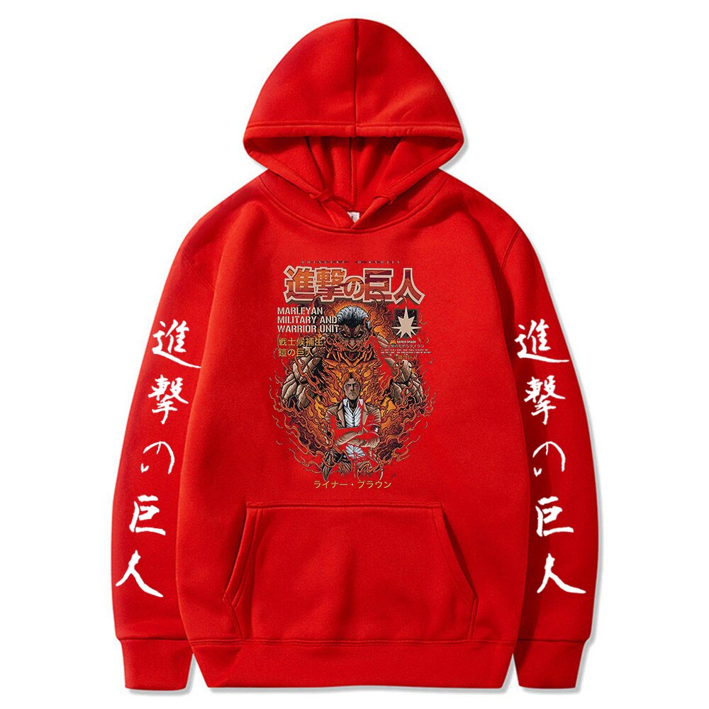 Hoodie Shingeki no Kyojin Reiner Braun Titan Cuirassé