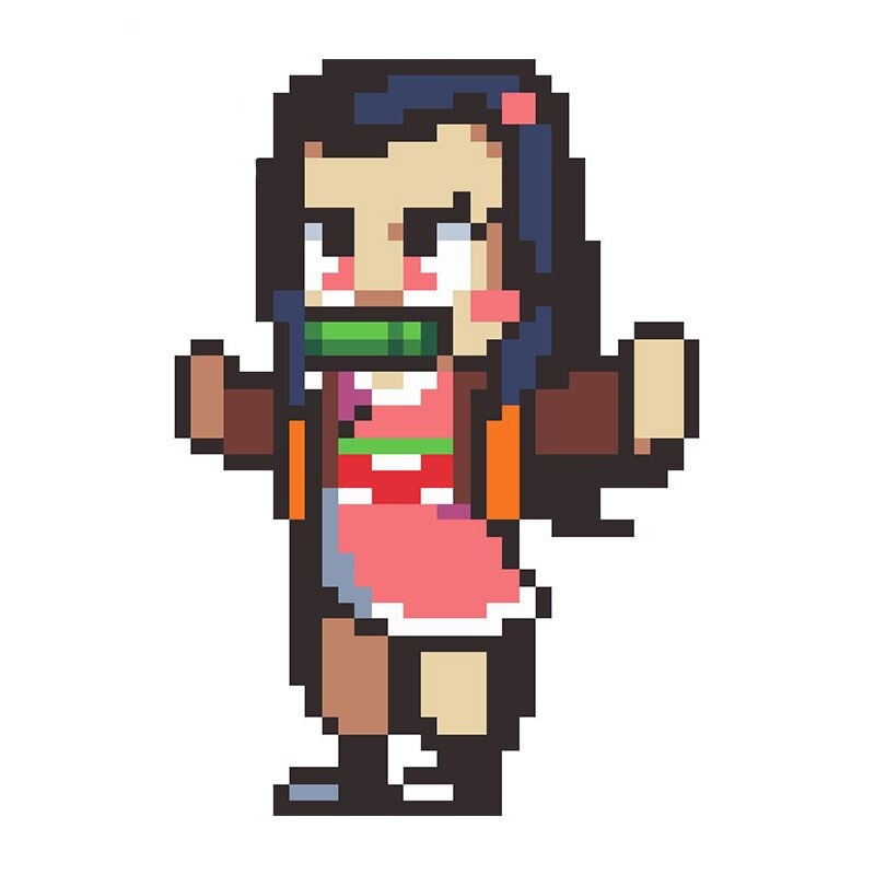 Demon Slayer Pixels Nezuko Kamado Stickers