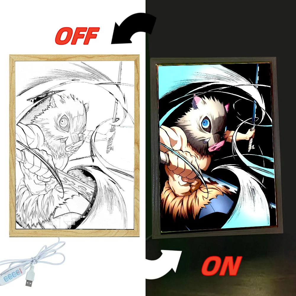 Demon Slayer Cadre photo lumineux LED