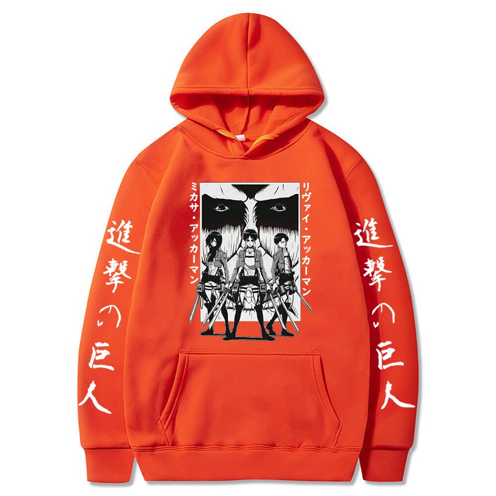Hoodie Shingeki no Kyojin Eren Mikasa Livaî