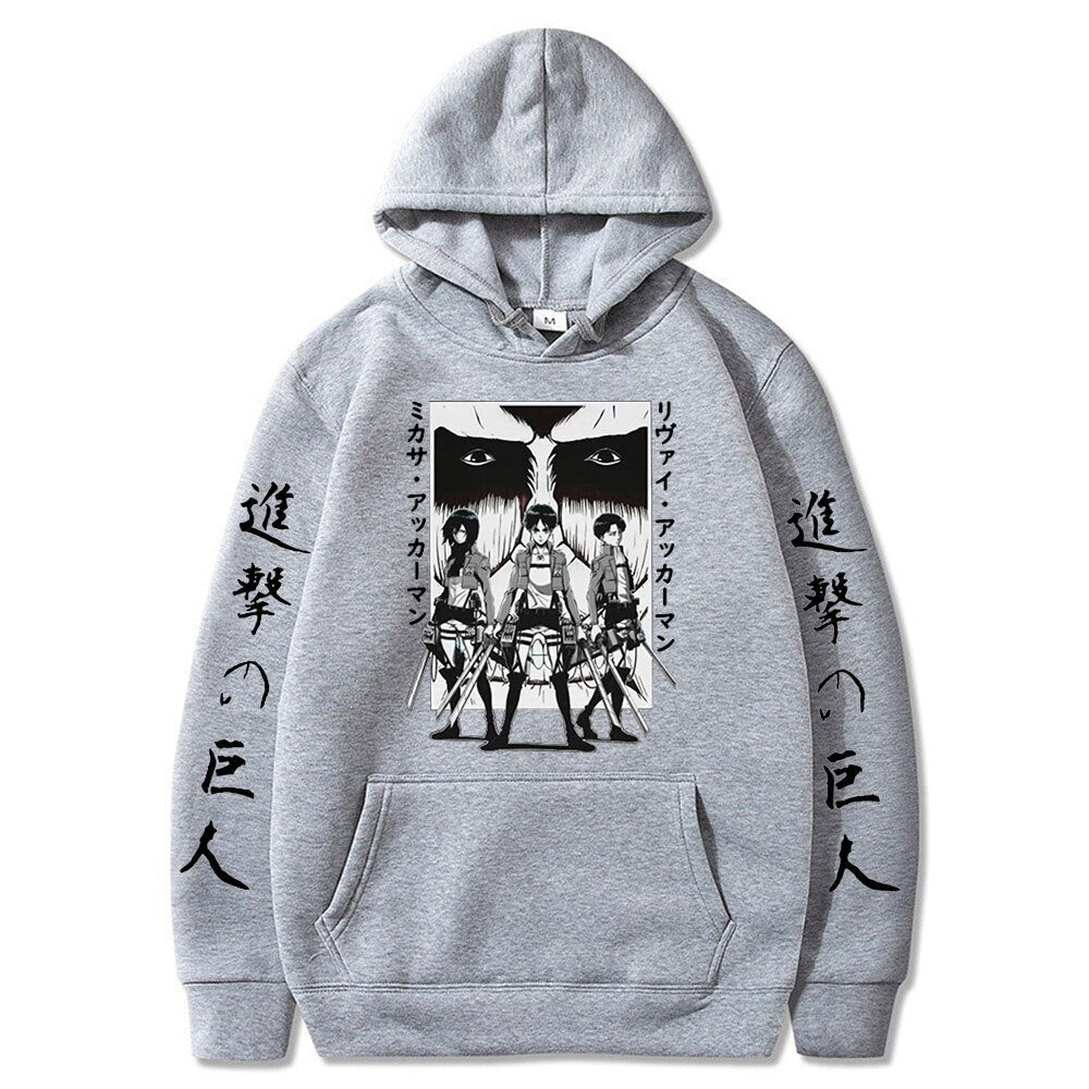 Hoodie Shingeki no Kyojin Eren Mikasa Livaî