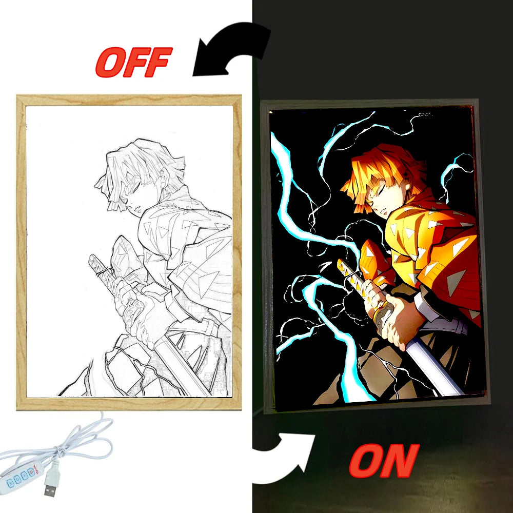 Demon Slayer Cadre photo lumineux LED