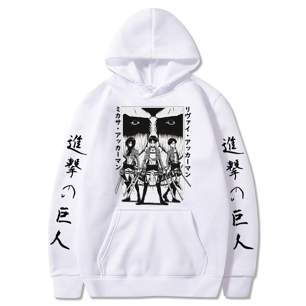 Hoodie Shingeki no Kyojin Eren Mikasa Livaî