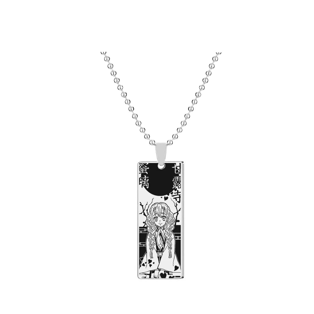 Demon Slayer Collier pendentif en acier inoxydable