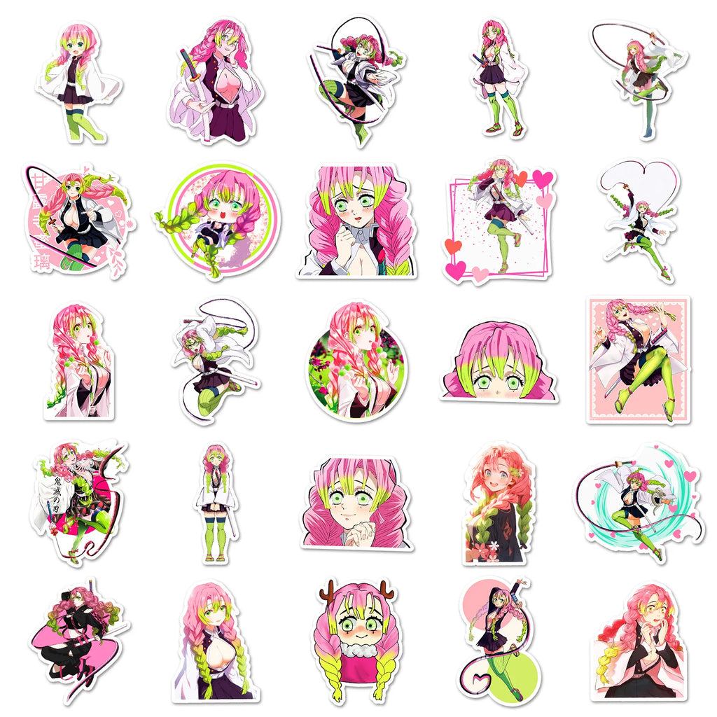 Demon Slayer Lot de 10 ou 50 stickers Kanroji Mitsuri