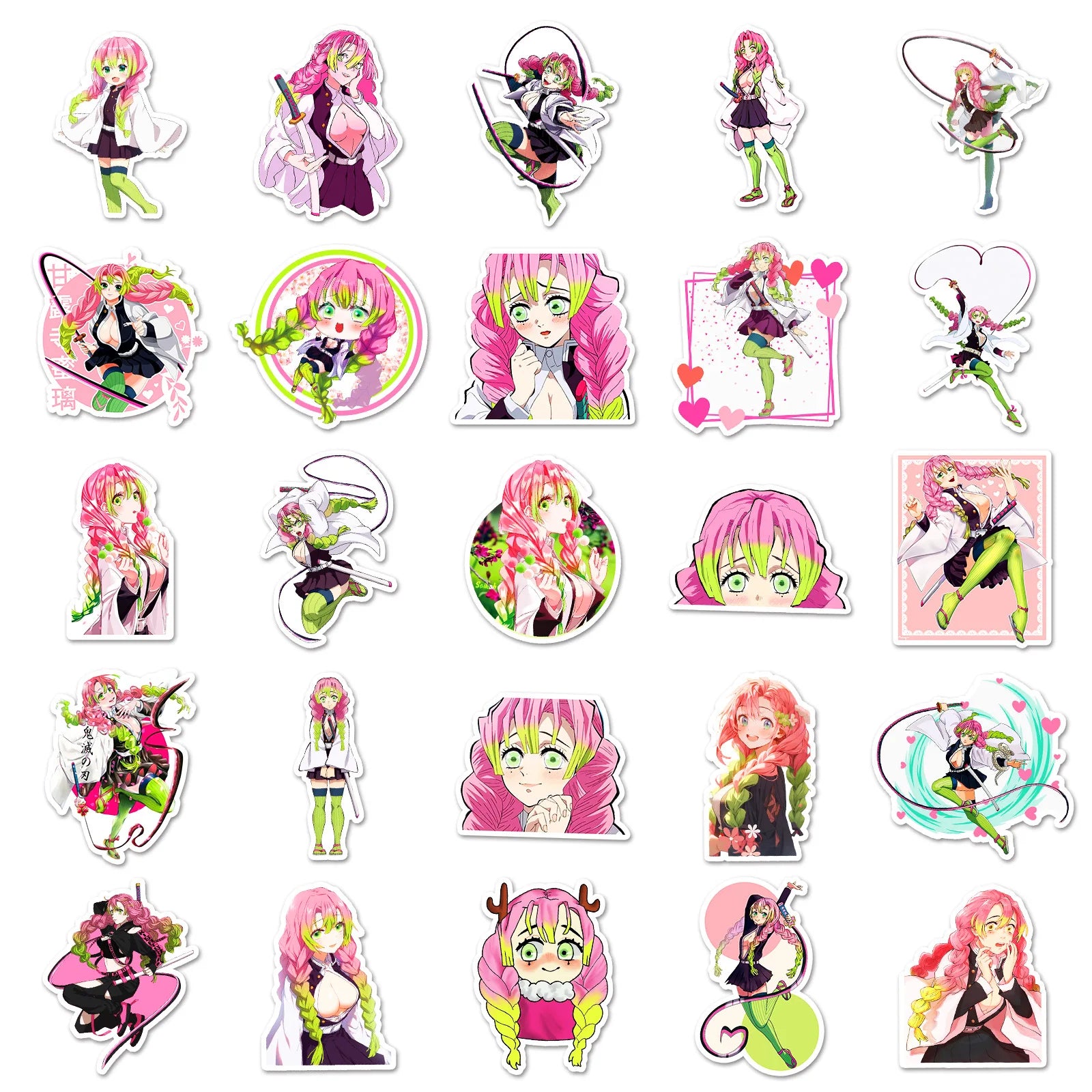 Demon Slayer Lot de 10 ou 50 stickers Kanroji Mitsuri