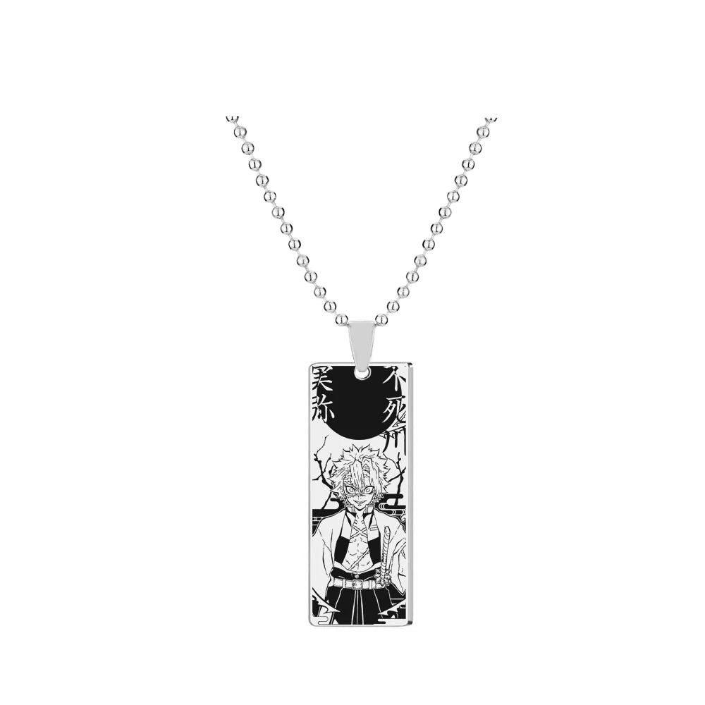 Demon Slayer Collier pendentif en acier inoxydable