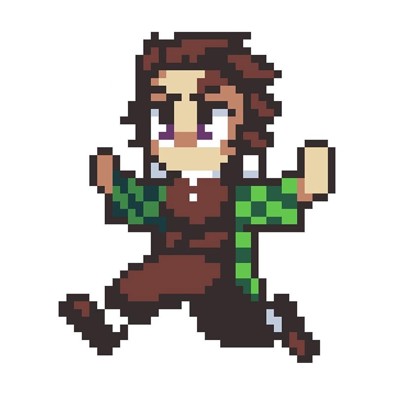 Demon Slayer Pixels Tanjiro Kamado Stickers