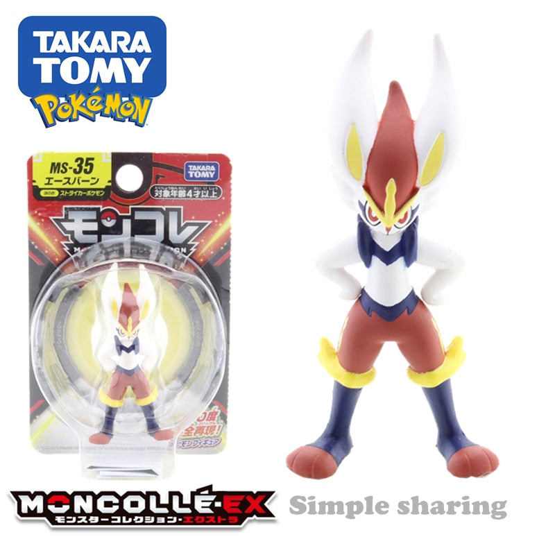 Takara Tomy Tomica Pokemon Pocket Monsters Moncolle MS-41 DragapultMS-35 Cinderace 3-5cm Mini Resin Anime Figure Toys