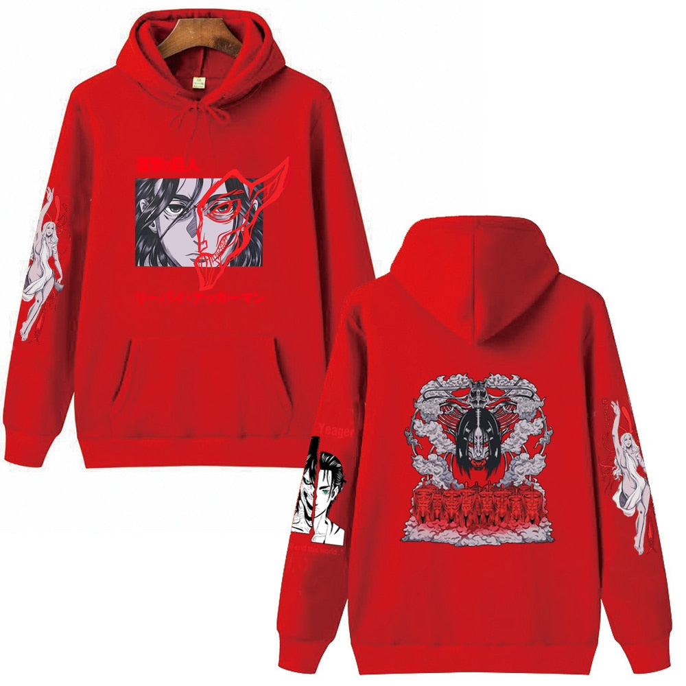 Hoodie Shingeki no Kyojin Eren Jäger rouge