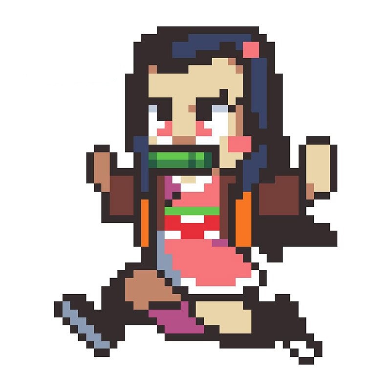 Demon Slayer Pixels Nezuko Kamado Stickers