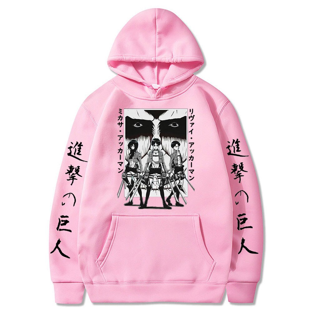 Hoodie Shingeki no Kyojin Eren Mikasa Livaî