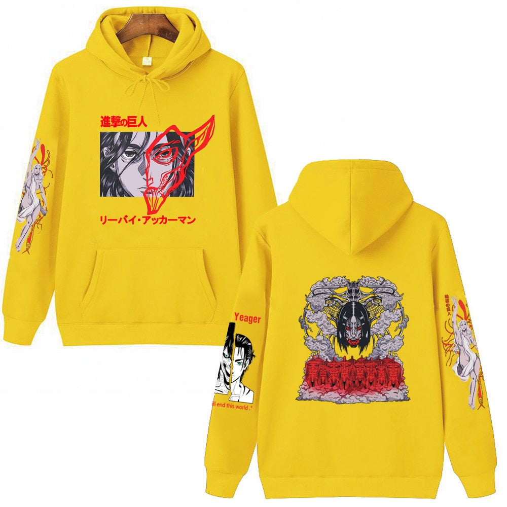 Hoodie Shingeki no Kyojin Eren Jäger jaune