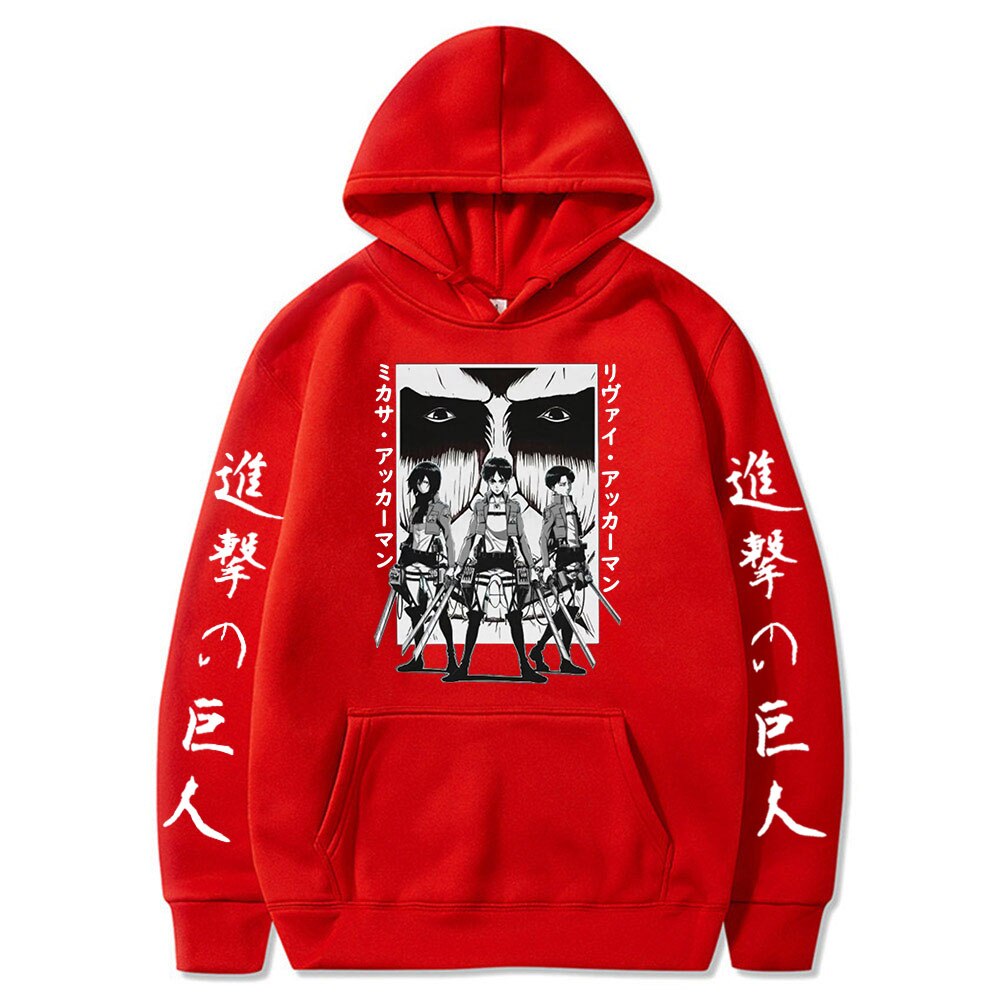 Hoodie Shingeki no Kyojin Eren Mikasa Livaî
