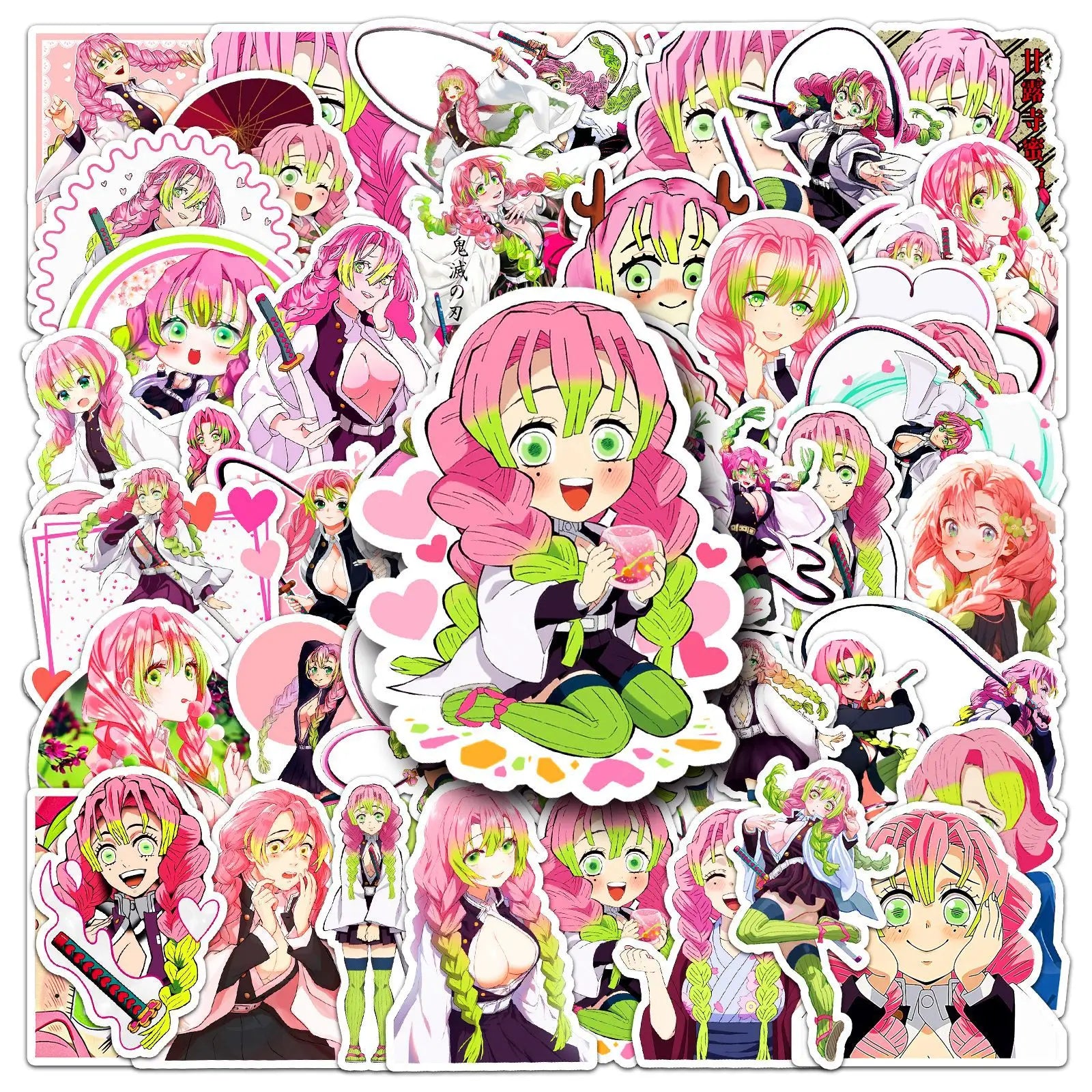 Demon Slayer Lot de 10 ou 50 stickers Kanroji Mitsuri