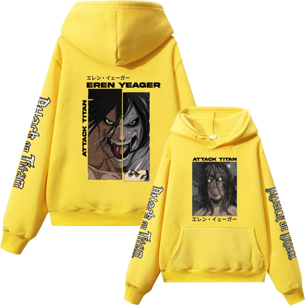 Hoodie Shingeki no Kyojin Eren Jäger jaune