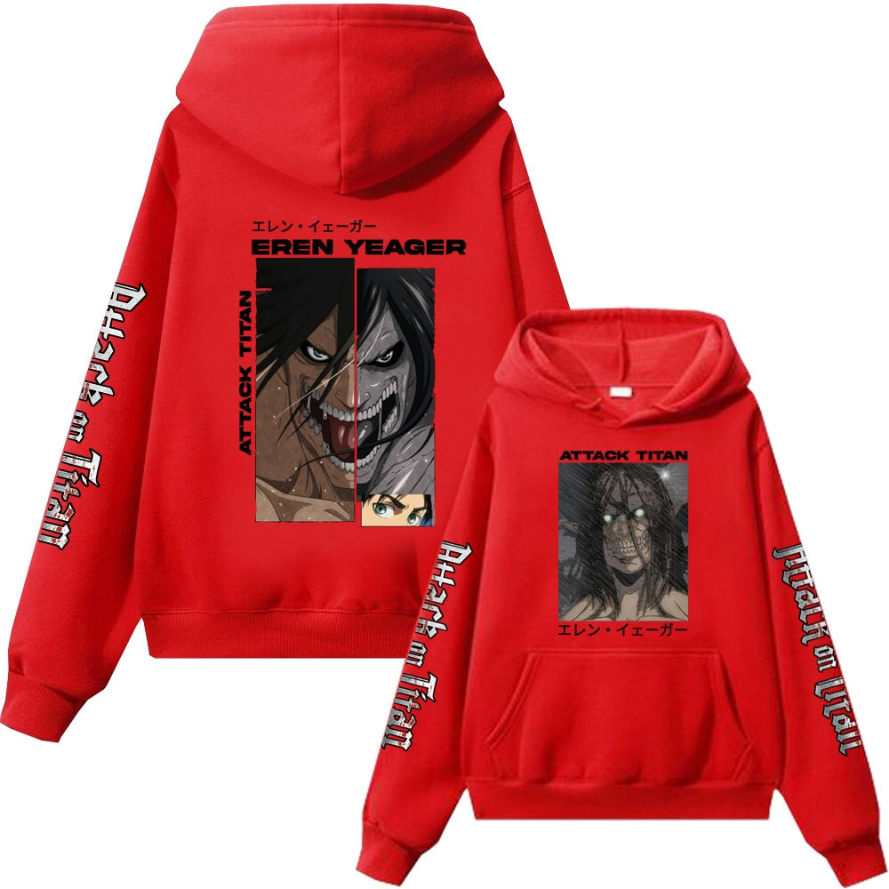 Hoodie Shingeki no Kyojin Eren Jäger rouge