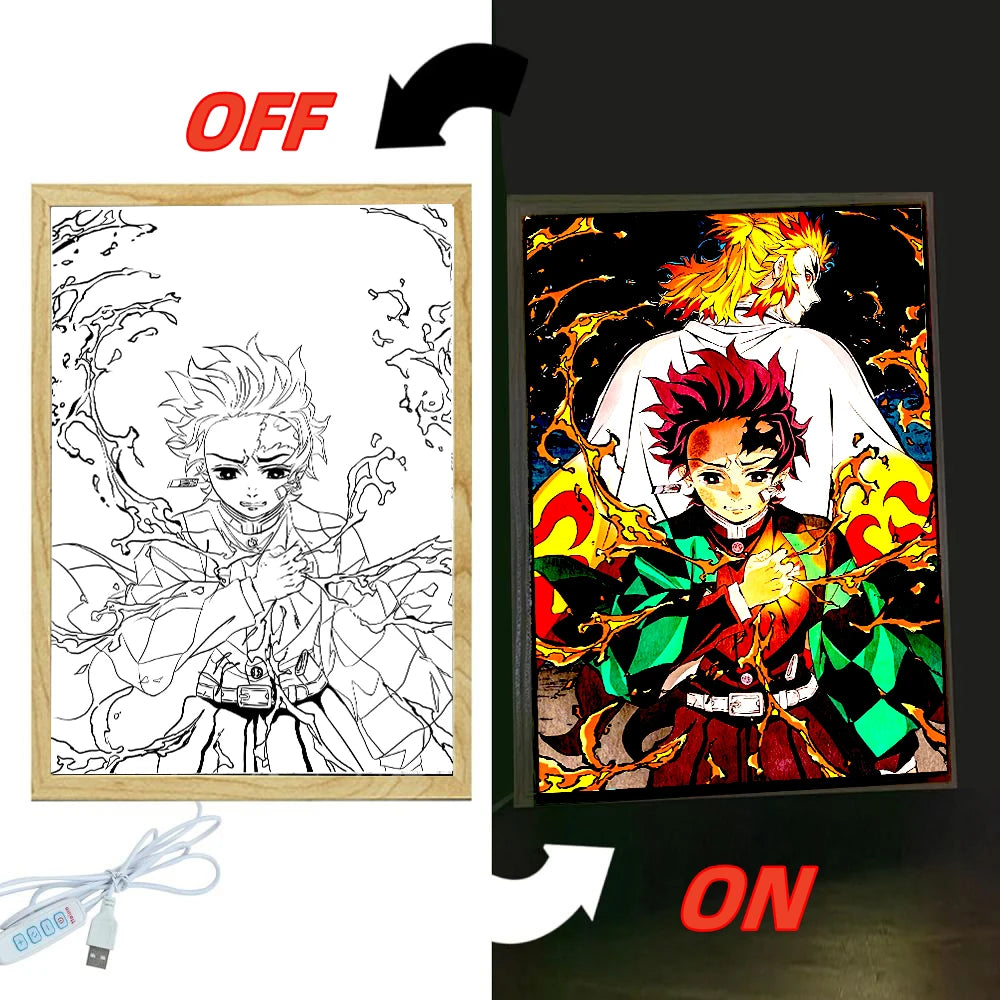 Demon Slayer Cadre photo lumineux LED
