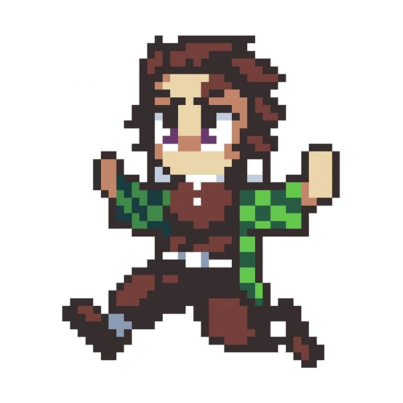 Demon Slayer Pixels Tanjiro Kamado Stickers
