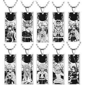 Demon Slayer Collier pendentif en acier inoxydable