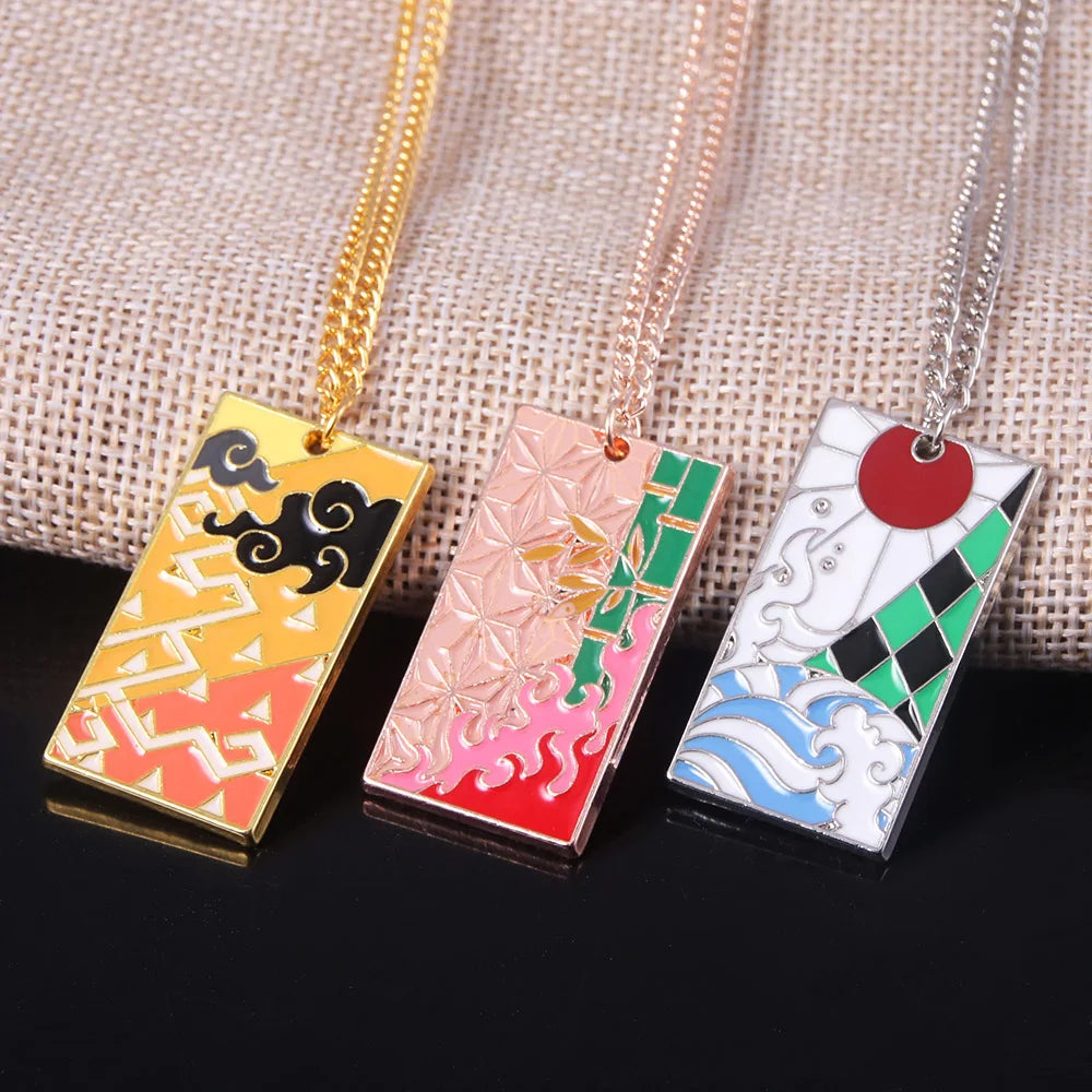 Demon Slayer Collier pendentif métal anime