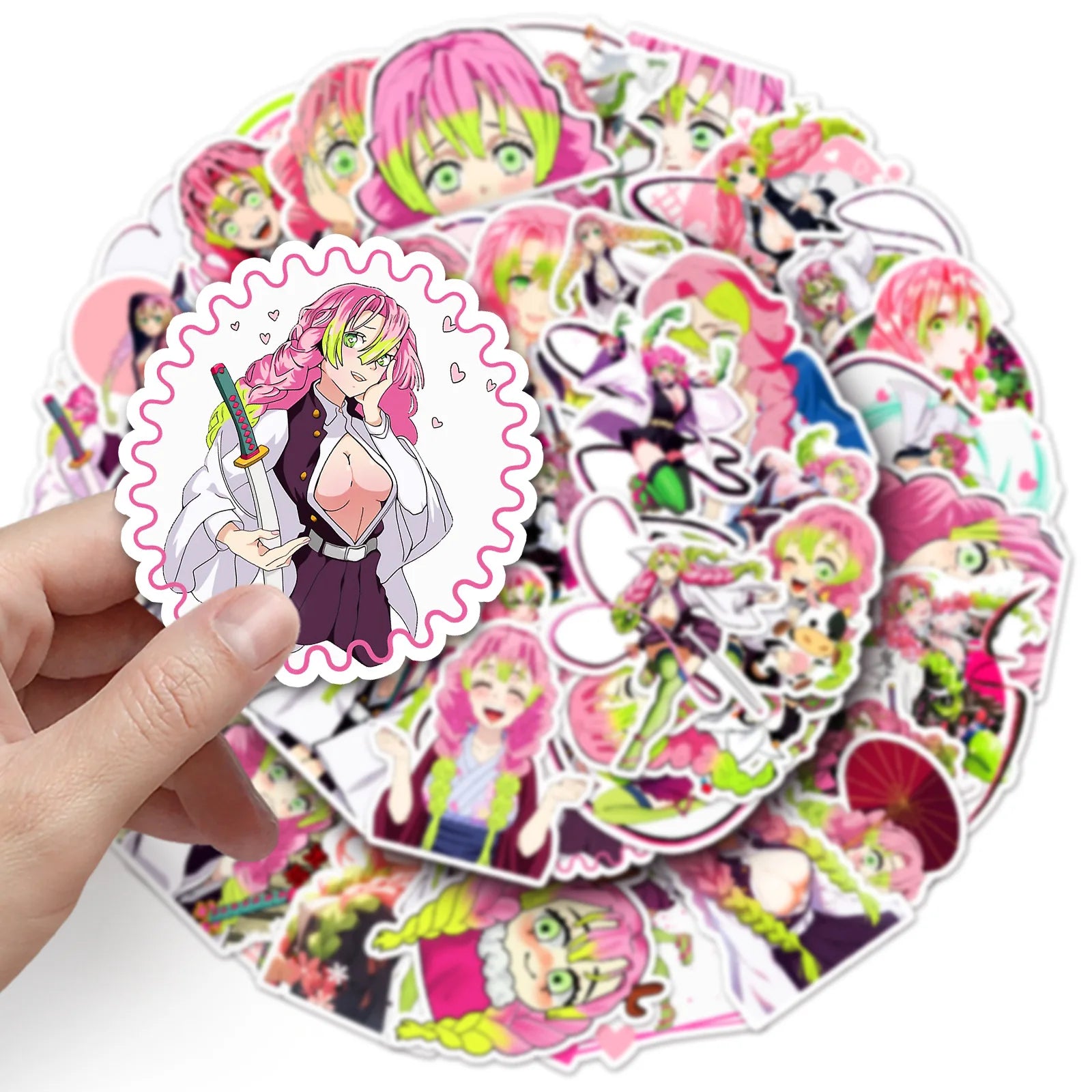 Demon Slayer Lot de 10 ou 50 stickers Kanroji Mitsuri