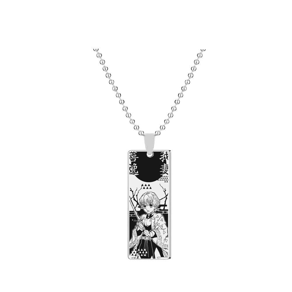 Demon Slayer Collier pendentif en acier inoxydable