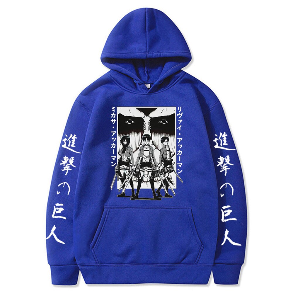Hoodie Shingeki no Kyojin Eren Mikasa Livaî