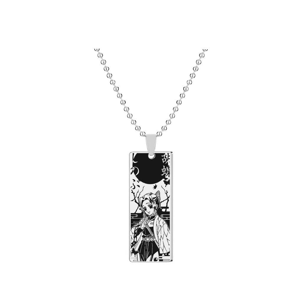 Demon Slayer Collier pendentif en acier inoxydable