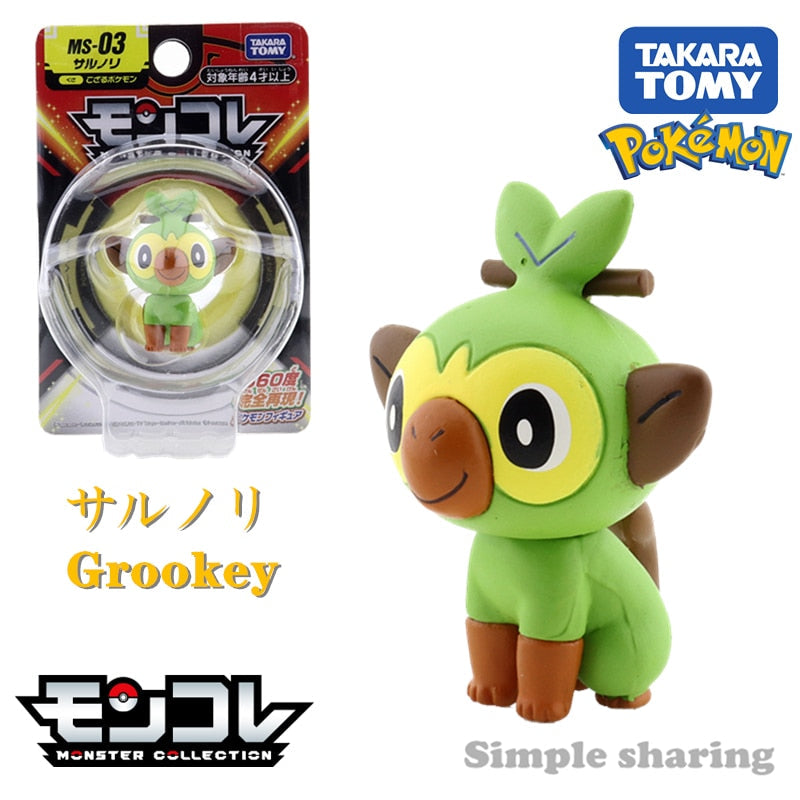 Takara Tomy Tomica Pokemon Pocket Monsters Moncolle MS-41 DragapultMS-35 Cinderace 3-5cm Mini Resin Anime Figure Toys