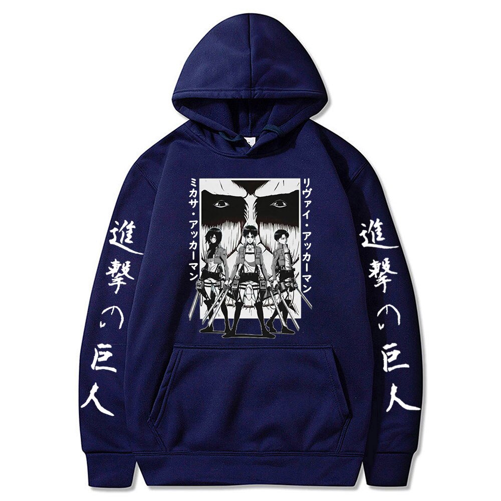 Hoodie Shingeki no Kyojin Eren Mikasa Livaî