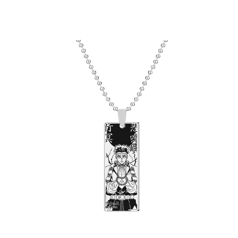 Demon Slayer Collier pendentif en acier inoxydable