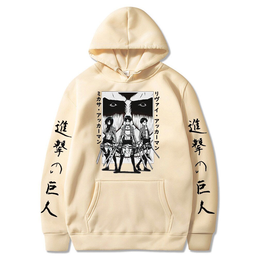 Hoodie Shingeki no Kyojin Eren Mikasa Livaî