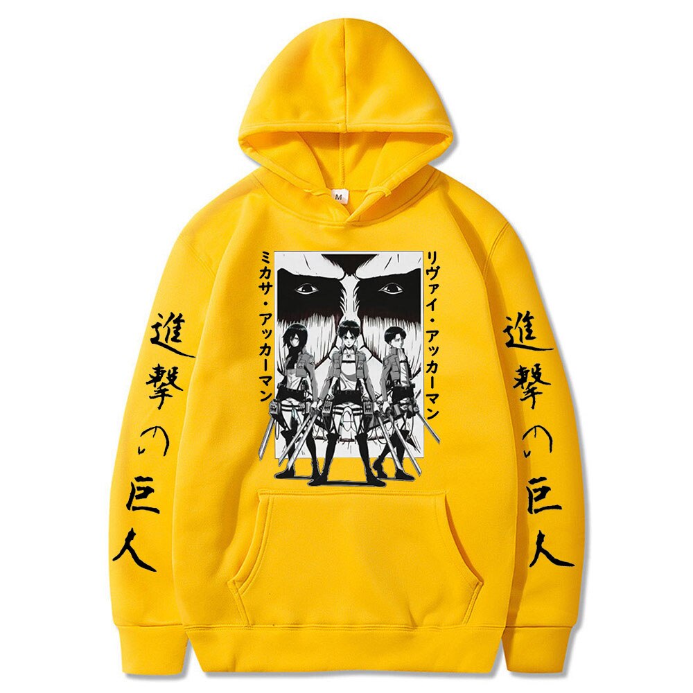 Hoodie Shingeki no Kyojin Eren Mikasa Livaî