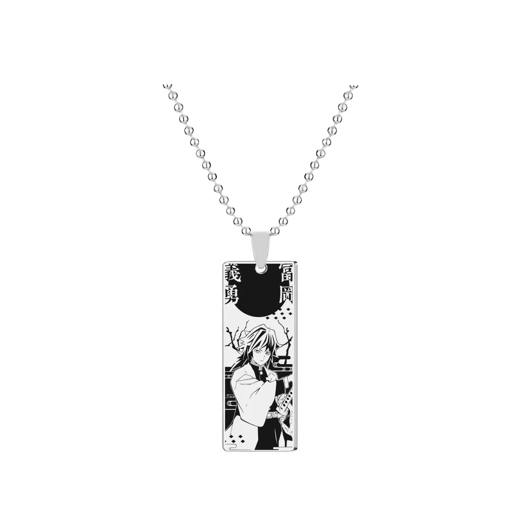 Demon Slayer Collier pendentif en acier inoxydable