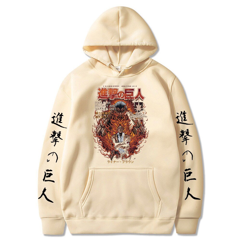 Hoodie Shingeki no Kyojin Reiner Braun Titan Cuirassé