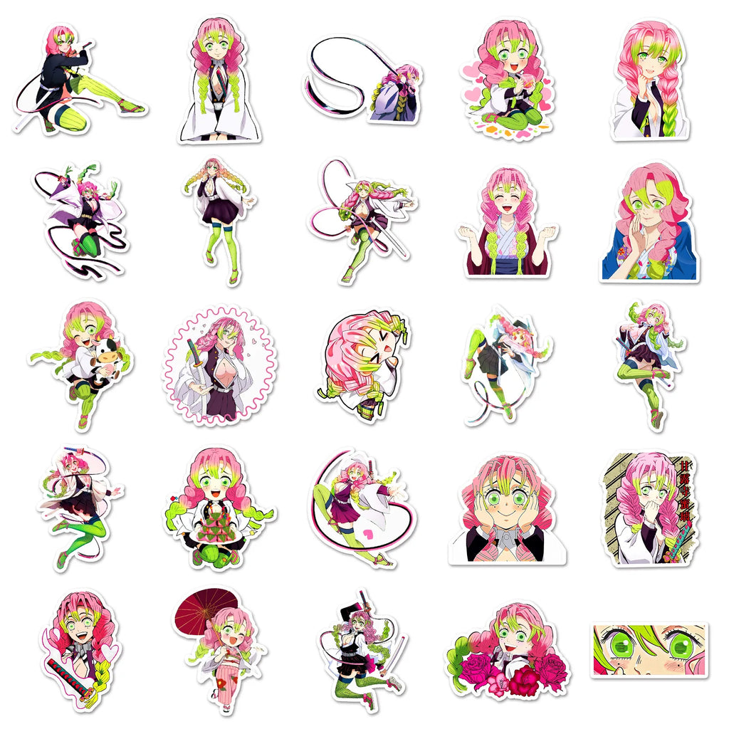 Demon Slayer Lot de 10 ou 50 stickers Kanroji Mitsuri