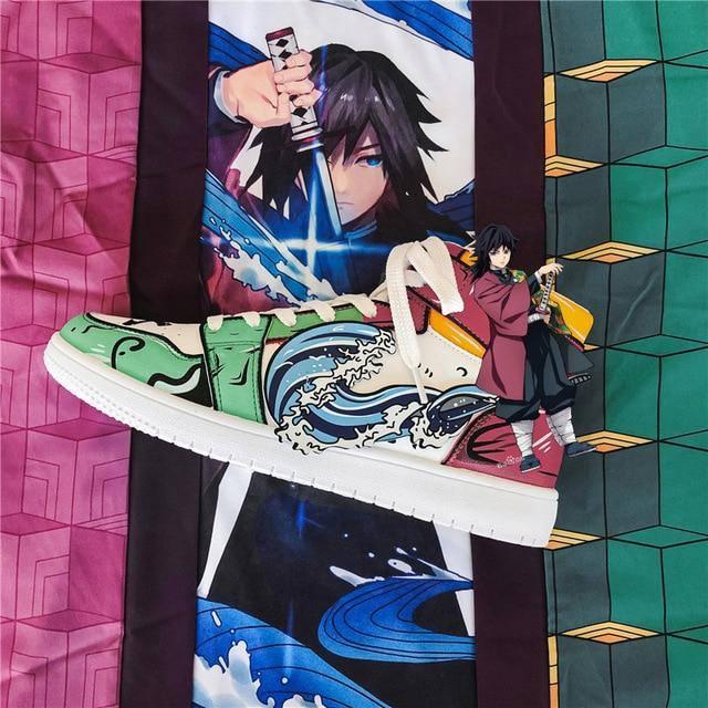 Demon Slayer Giyu High Red/Green Sneakers