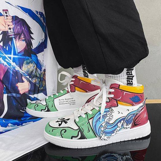 Demon Slayer Giyu High Red/Green Sneakers